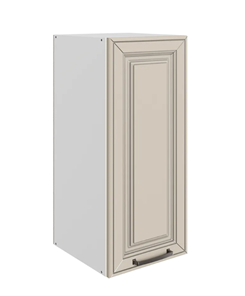Навесной кухонный шкаф Атланта L300 Н720 (1 дв. гл.) эмаль (белый/сливки патина платина) в Элисте - предосмотр