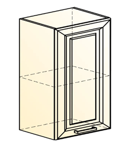 Кухонный шкаф Атланта L500 Н720 (1 дв. гл.) эмаль (белый/белый глянец патина золото) в Элисте - предосмотр 1