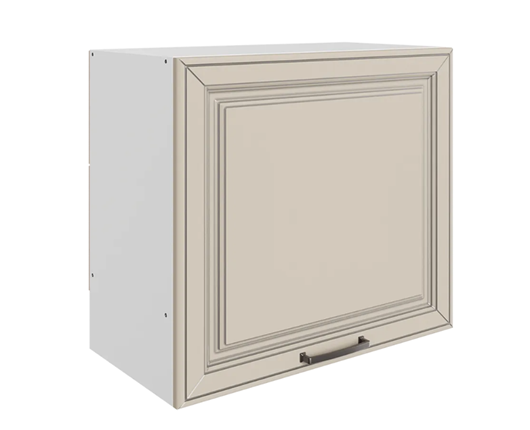 Кухонный шкаф Атланта L600 Н566 (1 дв. гл.) эмаль (белый/сливки патина платина) в Элисте - изображение
