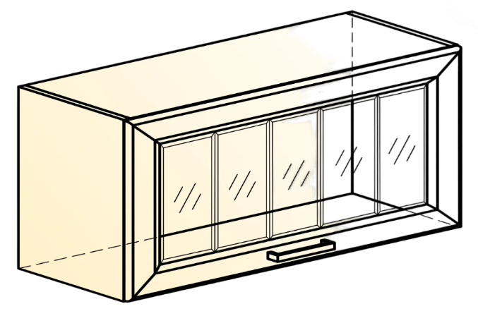 Кухонный шкаф Атланта L800 Н360 (1 дв. рам.) эмаль (белый/белый глянец патина золото) в Элисте - изображение 1