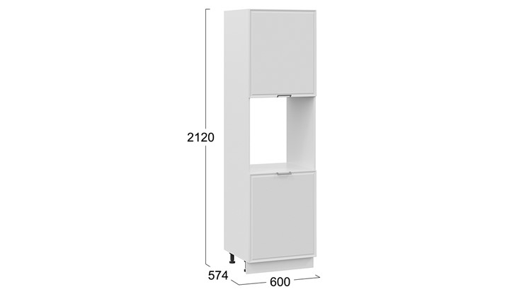 Шкаф-пенал кухонный Белладжио 1П6 (Белый, Фон белый) в Элисте - изображение 2
