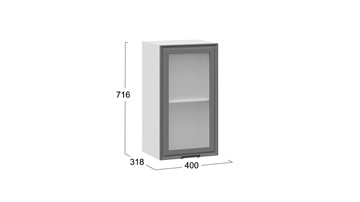 Кухонный шкаф Белладжио 1В4С (Белый, Софт графит) в Элисте - предосмотр 2