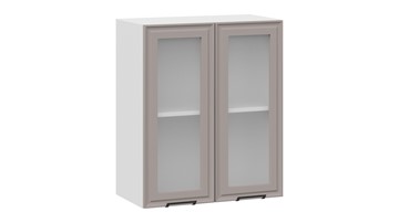 Навесной шкаф Белладжио 1В6С (Белый, Софт капучино) в Элисте - предосмотр