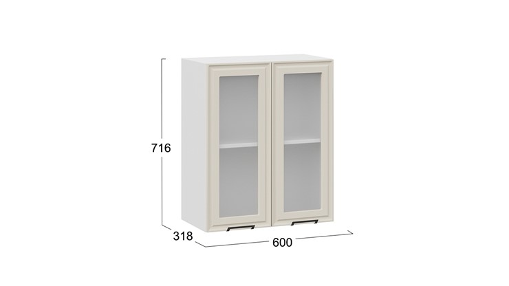 Шкаф кухонный Белладжио 1В6С (Белый, Софт панакота) в Элисте - изображение 2