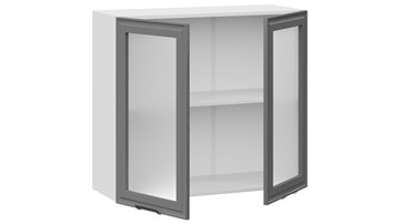 Шкаф кухонный Белладжио 1В8С (Белый, Софт графит) в Элисте - предосмотр 1