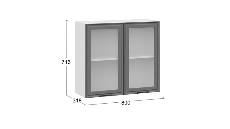 Шкаф кухонный Белладжио 1В8С (Белый, Софт графит) в Элисте - изображение 2