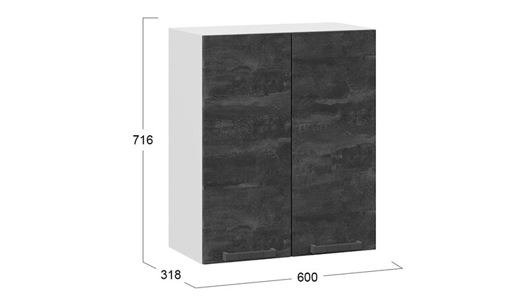 Кухонный шкаф Детройт 1В6 (Белый/Угольный Камень) в Элисте - изображение 2