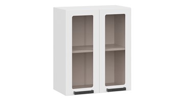 Навесной кухонный шкаф Детройт исп. 2 1В6С (Белый/Белый глянец) в Элисте - предосмотр