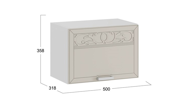 Навесной шкаф Долорес 1В5Г (Белый/Крем) в Элисте - изображение 2
