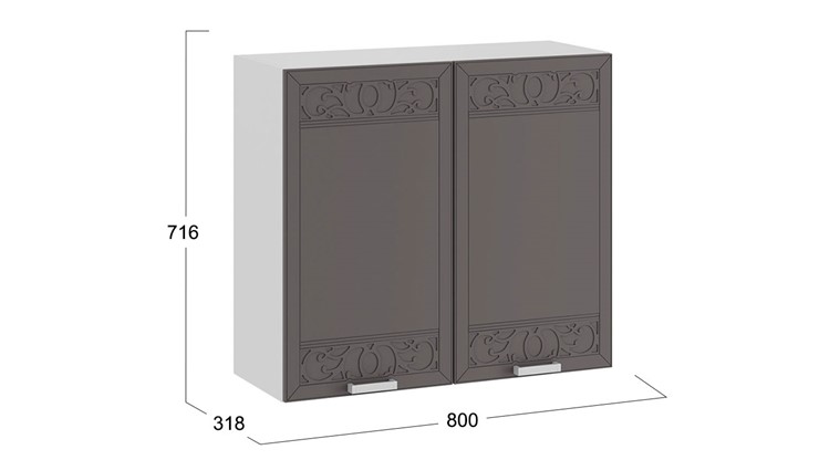 Кухонный навесной шкаф Долорес 1В8 (Белый/Муссон) в Элисте - изображение 2