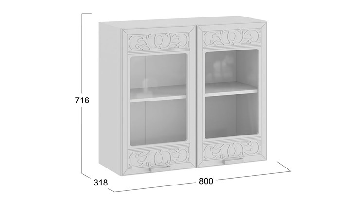 Шкаф на кухню Долорес 1В8С (Белый/Сноу) в Элисте - изображение 2