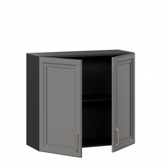 Кухонный навесной шкаф Джелатто 800 ЛД 241.360.000.148, Черный/Оникс серый в Элисте - изображение 1