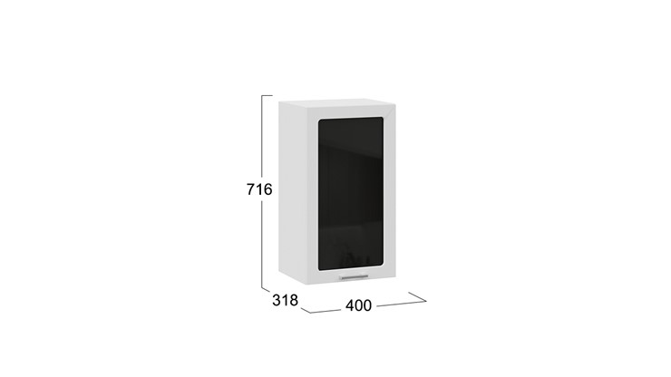 Шкаф настенный Габриэлла 1В4С (Белый/Сноу) в Элисте - изображение 2