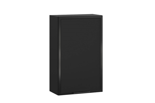 Шкаф настенный Герда 600 высокий со вставкой 279.450.000.115 (Чёрный/Чёрный) в Элисте - изображение