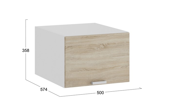Навесной кухонный шкаф Гранита 1В5ГП (Белый/Дуб сонома) в Элисте - изображение 2