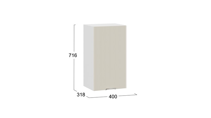 Шкаф навесной Кимберли 1В4 (Белый, Крем) в Элисте - изображение 2