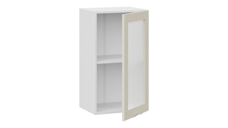 Шкаф навесной Кимберли 1В4С (Белый, Крем) в Элисте - изображение 1