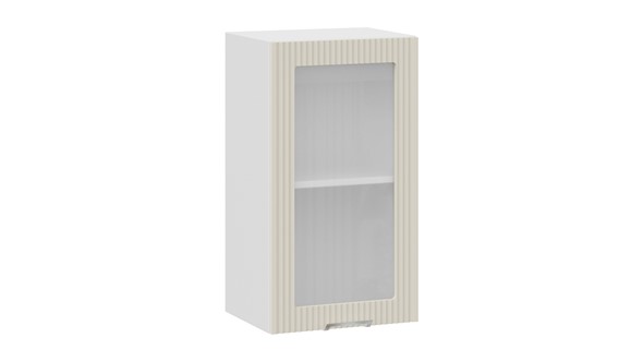 Шкаф навесной Кимберли 1В4С (Белый, Крем) в Элисте - изображение
