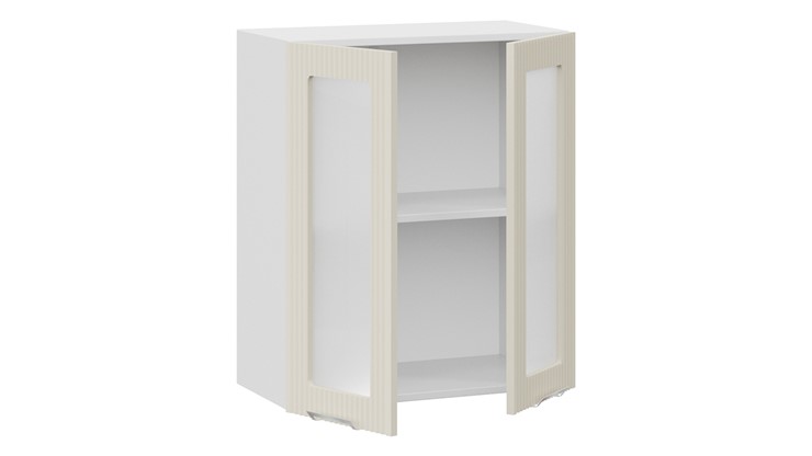 Навесной кухонный шкаф Кимберли 1В6С (Белый, Крем) в Элисте - изображение 1