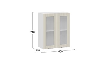 Навесной кухонный шкаф Кимберли 1В6С (Белый, Крем) в Элисте - предосмотр 2
