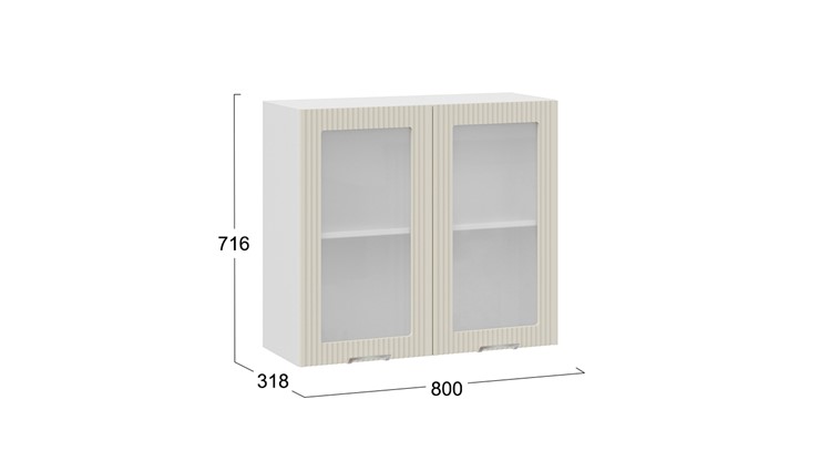 Кухонный навесной шкаф Кимберли 1В8С (Белый, Крем) в Элисте - изображение 2