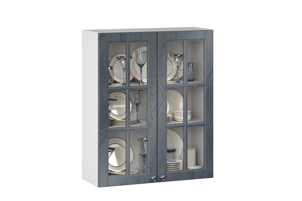 Кухонный навесной шкаф Мокка 800 высокий стекло 274.460.000.361 (Антрацит) в Элисте - изображение