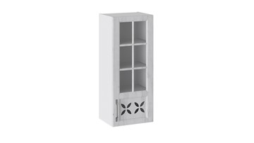 Навесной кухонный шкаф Прованс (Белый глянец/Санторини светлый) cо стеклом правый В_96-40_1ДРДс(R) в Элисте