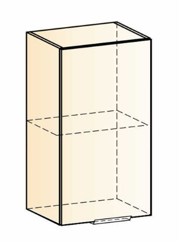 Кухонный навесной шкаф Стоун L400 Н720 (1 дв. гл.) (белый/акация светлая) в Элисте - изображение 1