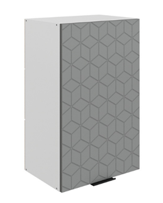 Шкаф навесной Стоун L450 Н720 (1 дв. гл.) с фрезировкой (белый/оникс софттач) в Элисте