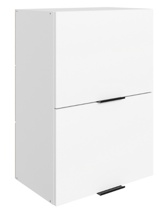 Кухонный навесной шкаф Стоун L500 Н720 (2 дв. гл.гориз.) (белый/джелато софттач) в Элисте - изображение
