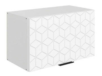 Кухонный навесной шкаф Стоун L600 Н360 (1 дв. гл.) с фрезировкой (белый/джелато софттач) в Элисте