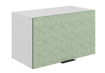 Шкаф на кухню Стоун L600 Н360 (1 дв. гл.) с фрезировкой (белый/полынь софттач) в Элисте