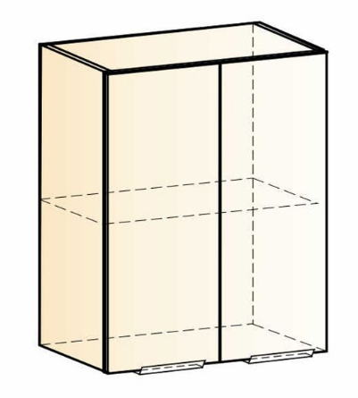 Навесной шкаф Стоун L600 Н720 (2 дв. гл.) (белый/джелато софттач) в Элисте - изображение 1