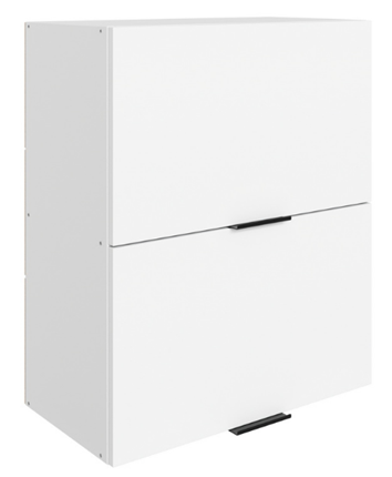 Настенный шкаф Стоун L600 Н720 (2 дв. гл. гориз.) (белый/джелато софттач) в Элисте - изображение