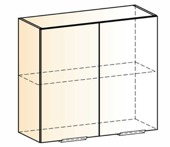 Настенный шкаф Стоун L800 Н720 (2 дв. гл.) (белый/джелато софттач) в Элисте - предосмотр 1