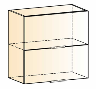 Кухонный шкаф Стоун L800 Н720 (2 дв. гл. гориз.) (белый/джелато софттач) в Элисте - предосмотр 1