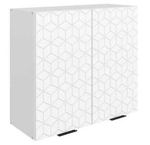 Навесной кухонный шкаф Стоун L800 Н720 (2 дв. гл.) с фрезировкой (белый/джелато софттач) в Элисте - предосмотр