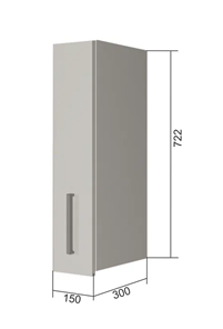 Кухонный шкаф В7 15, МДФ Черный матовый/Белый в Элисте