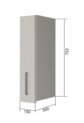Настенный шкаф В7 15, Сатин/Белый в Элисте - изображение