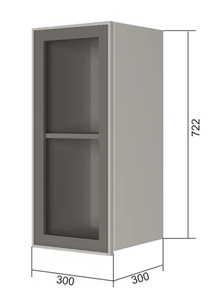Навесной кухонный шкаф В7 30, Стекло/Белый в Элисте - предосмотр