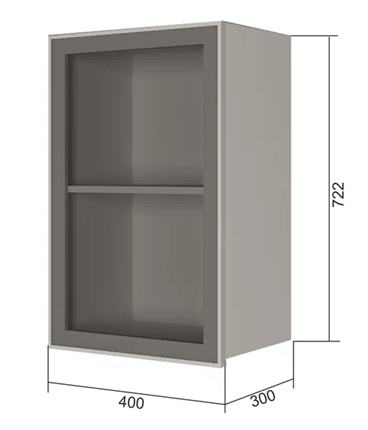 Шкаф на кухню В7 40, Стекло/Антрацит в Элисте - изображение