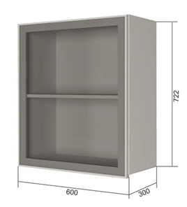 Навесной кухонный шкаф В7 60, Стекло/Белый в Элисте - предосмотр