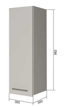 Шкаф на кухню В9 30, Сатин/Белый в Элисте - изображение