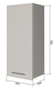 Кухонный навесной шкаф В9 40, МДФ Софт бирюза/Белый в Элисте