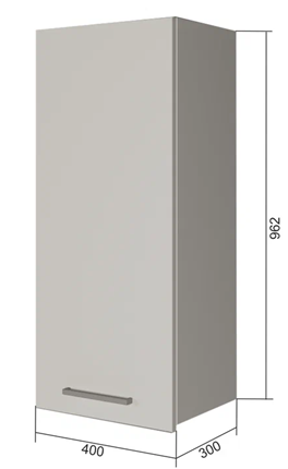 Шкаф навесной В9 40, Сатин/Белый в Элисте - изображение