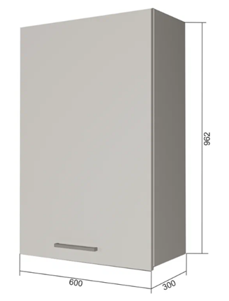 Кухонный навесной шкаф В9 60, Сатин/Белый в Элисте - изображение