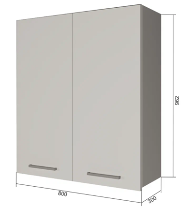 Кухонный шкаф В9 80, Сатин/Белый в Элисте - изображение