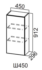 Кухонный навесной шкаф Вельвет Ш450/912 в Элисте