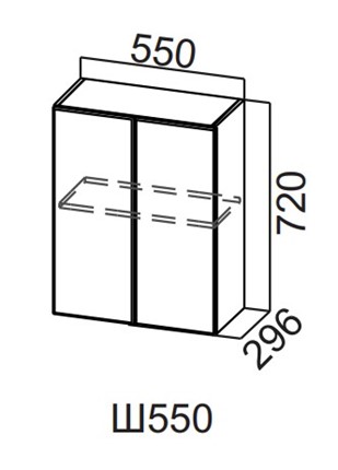 Шкаф навесной Вельвет Ш550/720 в Элисте - изображение