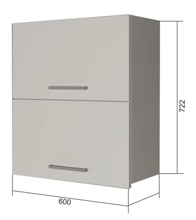 Кухонный навесной шкаф ВГ2 60, Сатин/Белый в Элисте - изображение